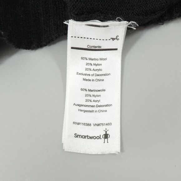 Smartwool Sweater Mens Large Black Merino Wool Blend 1/4 Zip Pullover Jumper - Picture 10 of 14